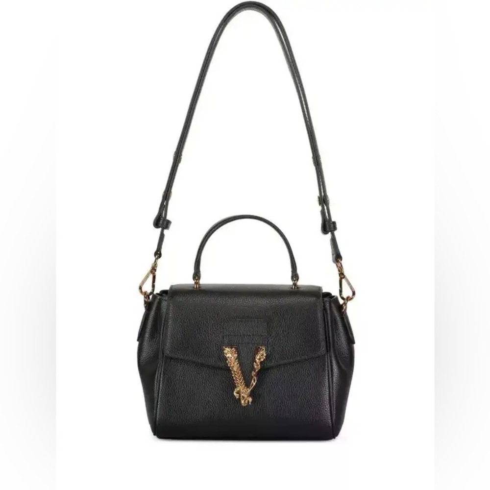Versace Brown Virtus Tote Bag Leather black NWT